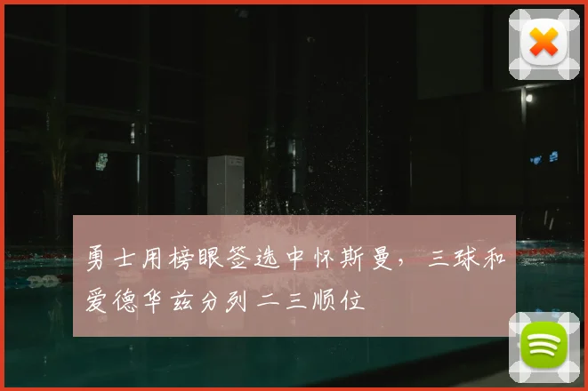 勇士用榜眼签选中怀斯曼，三球和爱德华兹分列二三顺位
